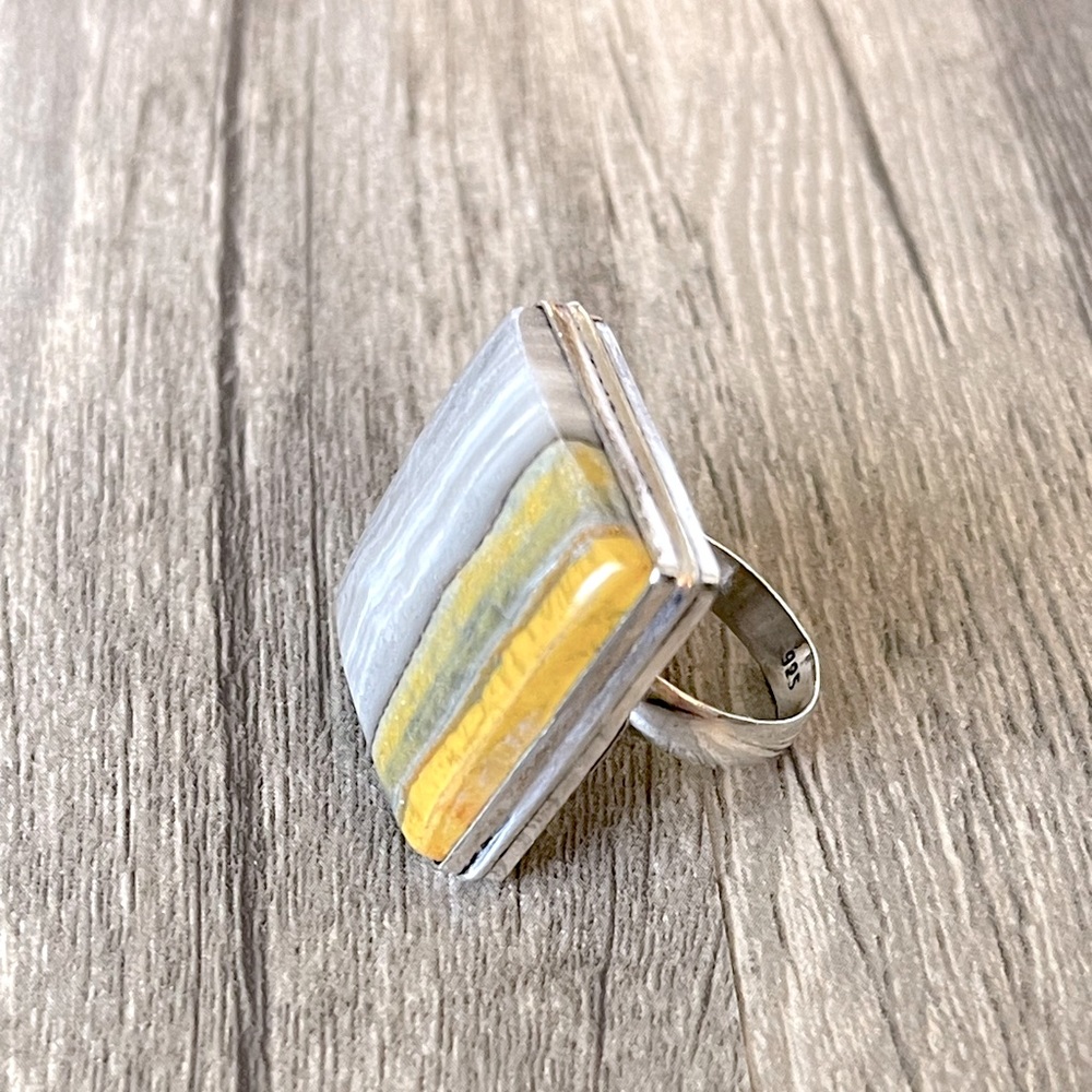 Bumblebee Jasper Square Cut Ring - image 4